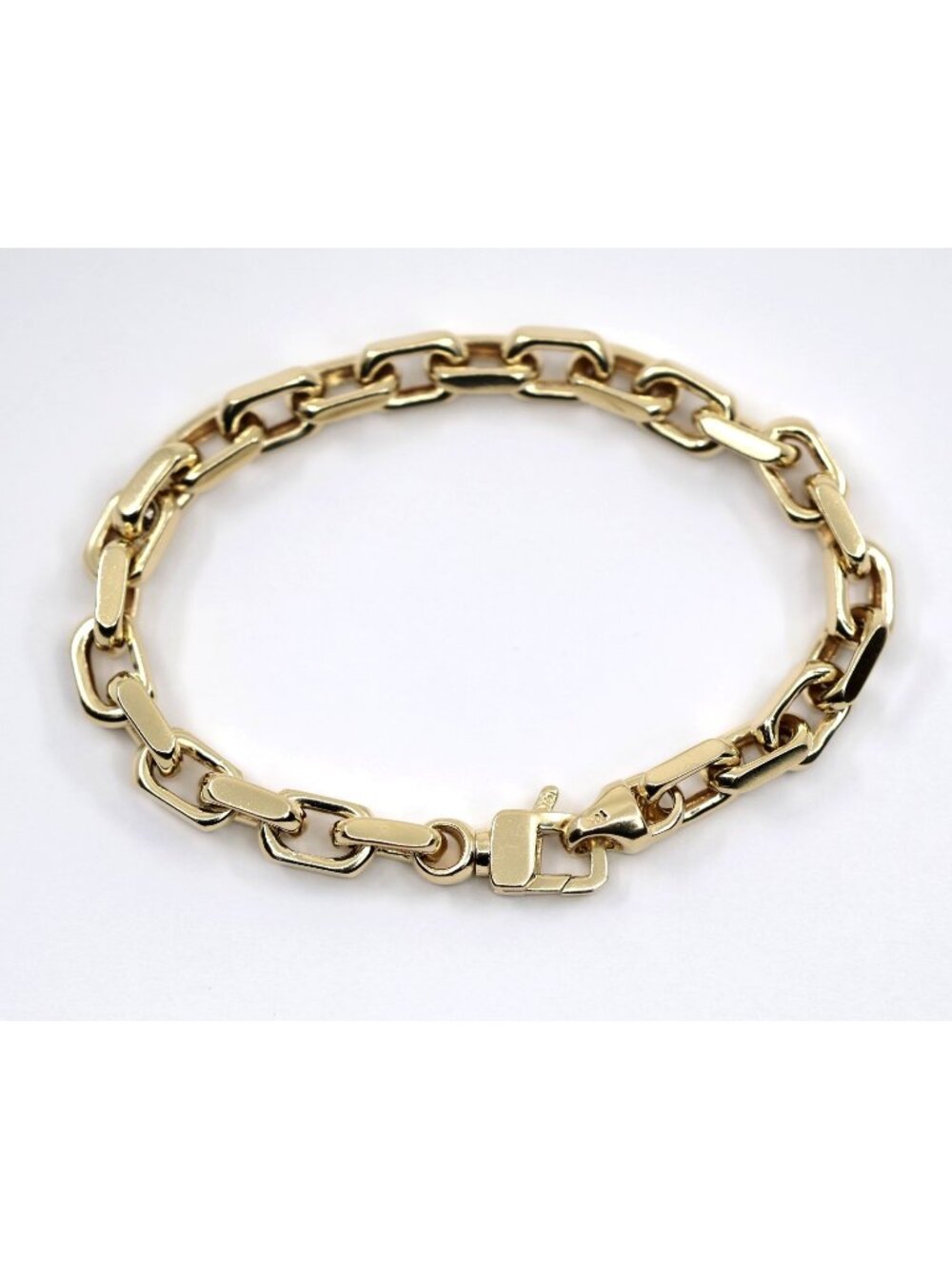 Unique 14K Karat Solid Yellow Gold Fancy Custom Link Bracelet - 7.75" Length
